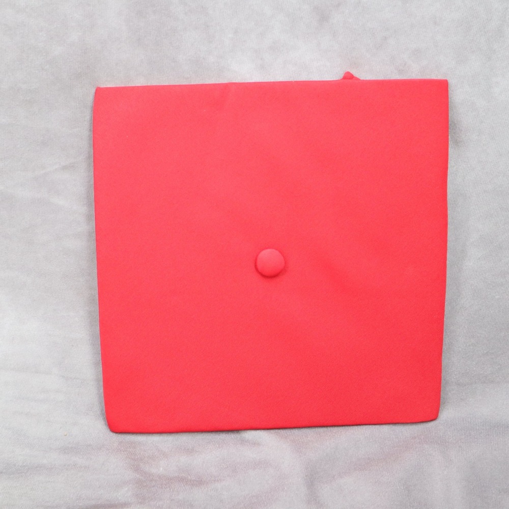 Jostens Red Graduation Cap Square 9X9‎ Hat Sure Fit One Size